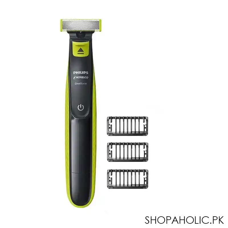 philips norelco oneblade, hybrid electric trimmer and shaver, 3 stubble combs, qp2520/70 main image