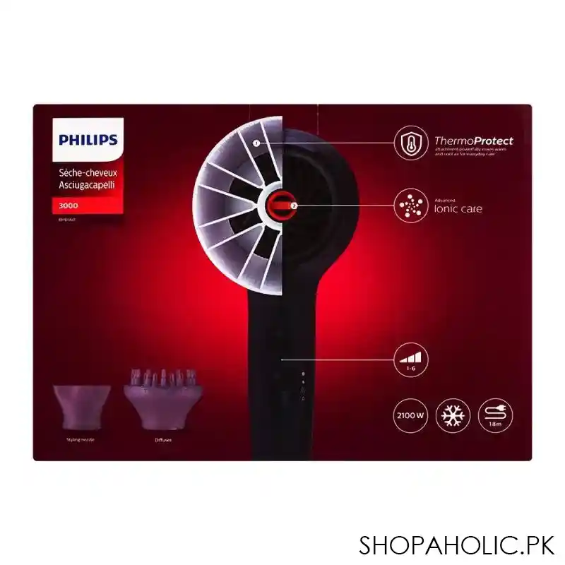 philips personal care hair dryer, 2100w, bhd360/20 42 image3