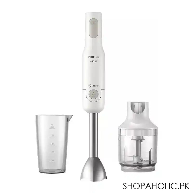 Philips Pro Mix Hand Blender With Beaker And Compact Chopper, 650W, HR-2535/01 - Main Image