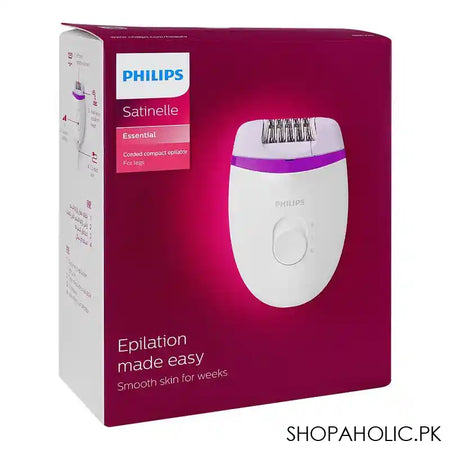 Philips Satinelle Essential Compact Epilator For Legs, White & Purple, BRE225/01 - Main Image