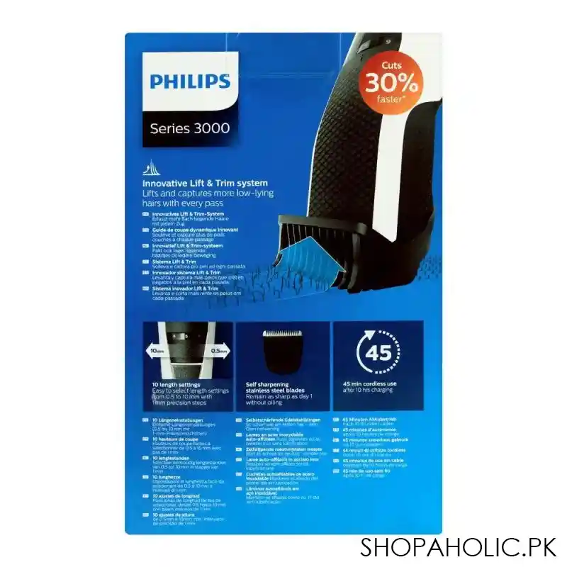 philips series 3000 rechargeable beard trimmer, bt3206/14 image4