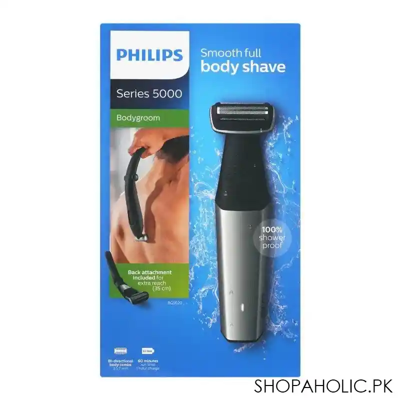 philips series 5000 bodygroom, smooth full body shave, 100% shower proof, bg5020/15, 35cm image2