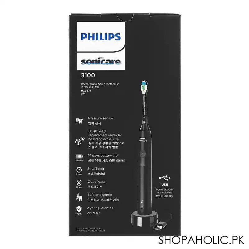 Philips Sonicare 3100 Rechargeable Sonic Toothbrush, HX3671/54-100 - Image 3