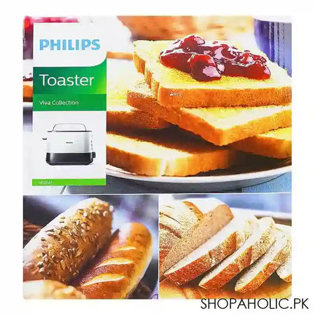 Philips Viva Collection Toaster, Extra Wide Slot, 950W, 8 Settings, Reheat, HD-2650/91 - Image 2