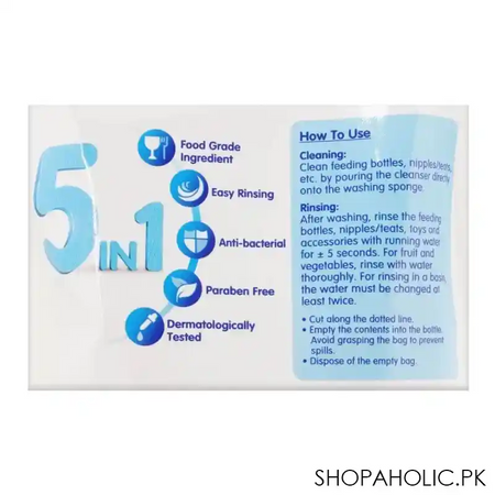pigeon 5 in 1 baby bottle & accessories cleanser, 450ml, paraben free liquid cleaner, m78014 image3
