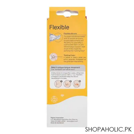 pigeon flexible clear soft & elastic pp feeding bottle, pink, 120ml, a79226 image3