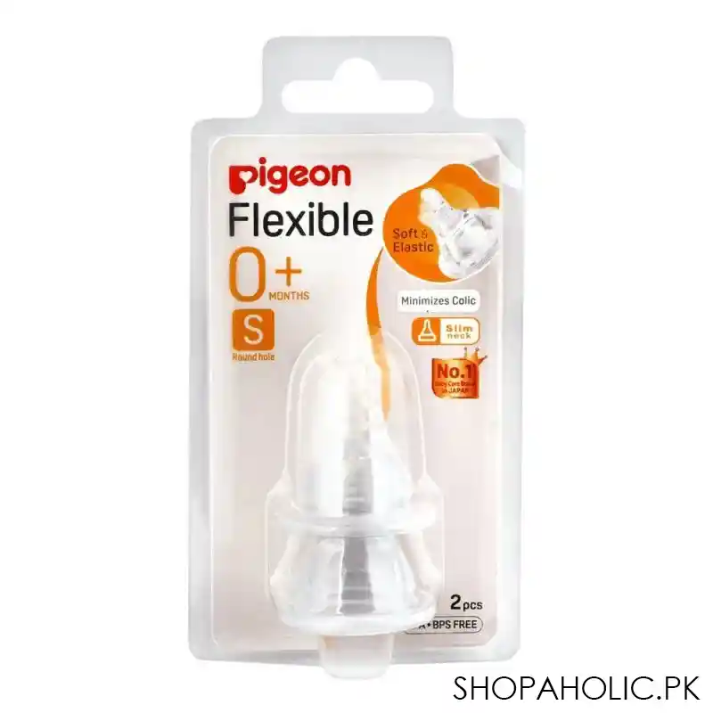 pigeon flexible peristaltic nipple, 6m+, small, 26658 image2