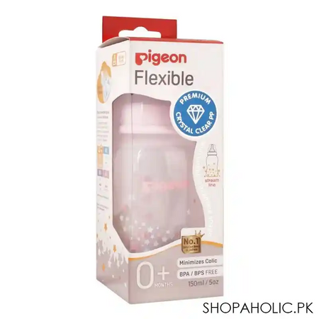pigeon flexible premium slim neck feeding bottle, 0m+, 150ml/5oz, a78283 image3