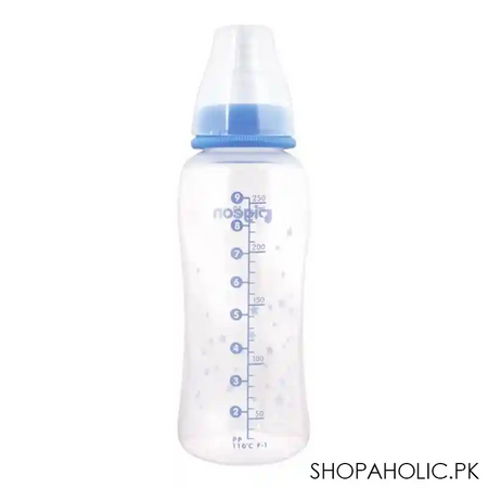 pigeon flexible premium slim neck feeding bottle, 4m+, blue, 250ml/8oz, a78284 image2