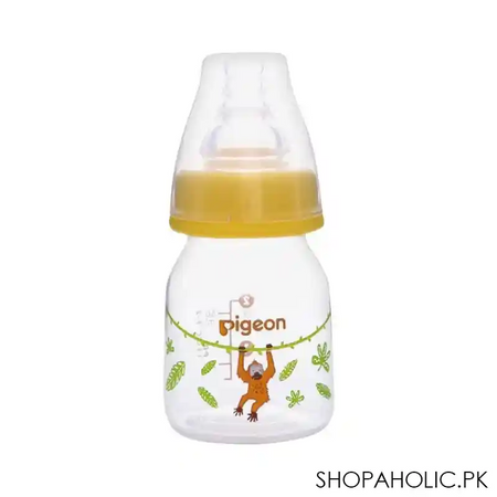 pigeon flexible sn soft & elastic pp feeding bottle, orangutan, 50ml, a79396 main image