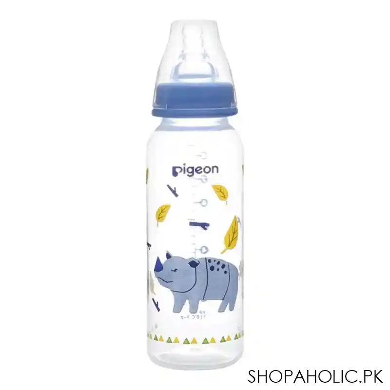pigeon flexible sn soft & elastic pp feeding bottle, rhino, 240ml, a79408 main image