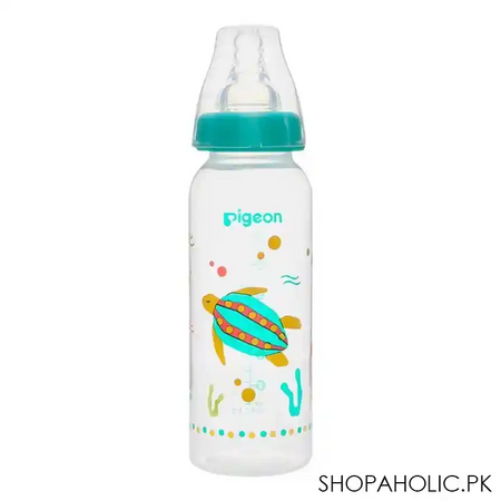 pigeon flexible sn soft & elastic pp feeding bottle, turtle, 240ml, a79405 main image