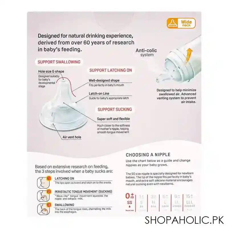 pigeon soft touch anti colic wide neck t ester bottle 200ml, 2 pack, a 79446 image2