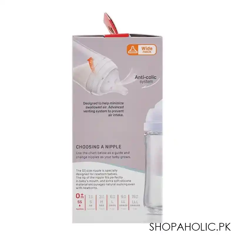 pigeon soft touch wn glass feeding bottle, 160ml, a79436 image3