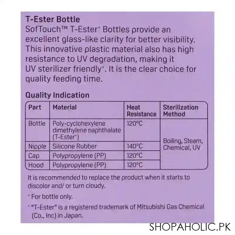 pigeon soft touch wn t ester feeding bottle, dew drop, 300ml, a79450 image5