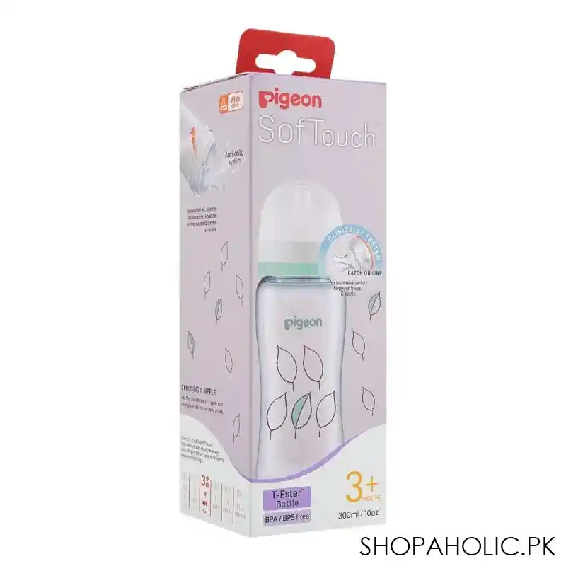 pigeon soft touch wn t ester feeding bottle, leaf, 300ml, a79451 image2