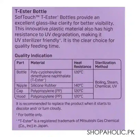 pigeon soft touch wn t ester feeding bottle, logo, 200ml, a79444 image4