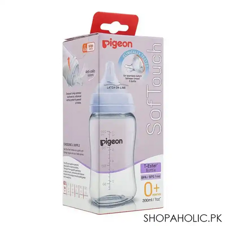 pigeon soft touch wn t ester feeding bottle, logo, 200ml, a79444 main image