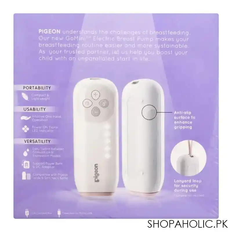 pigeon style gomini electric breast pump, double, bpa free, q 78140 1 image5