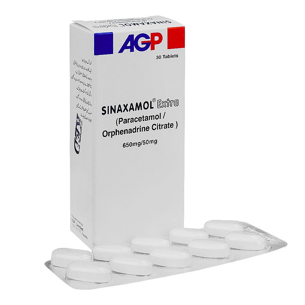 AGP Pharma Sinaxamol Extra Tablet, 650mg/50mg, 30-Pack - Main Image