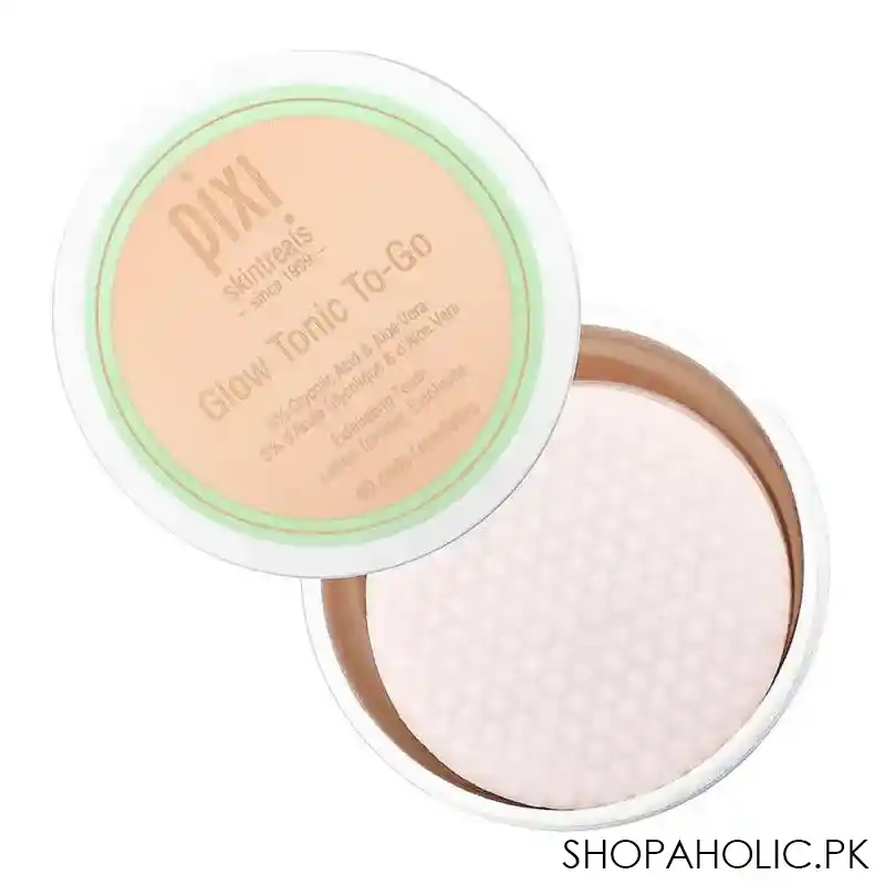 pixi skintreats 5% glycolic acid & aloe vera glow tonic to go exfoliating toner pads, 60 pack main image