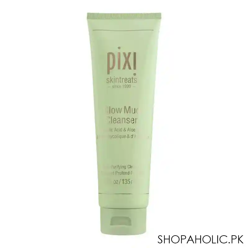 pixi skintreats glycolic acid & aloe vera glow mud cleanser, 135ml main image