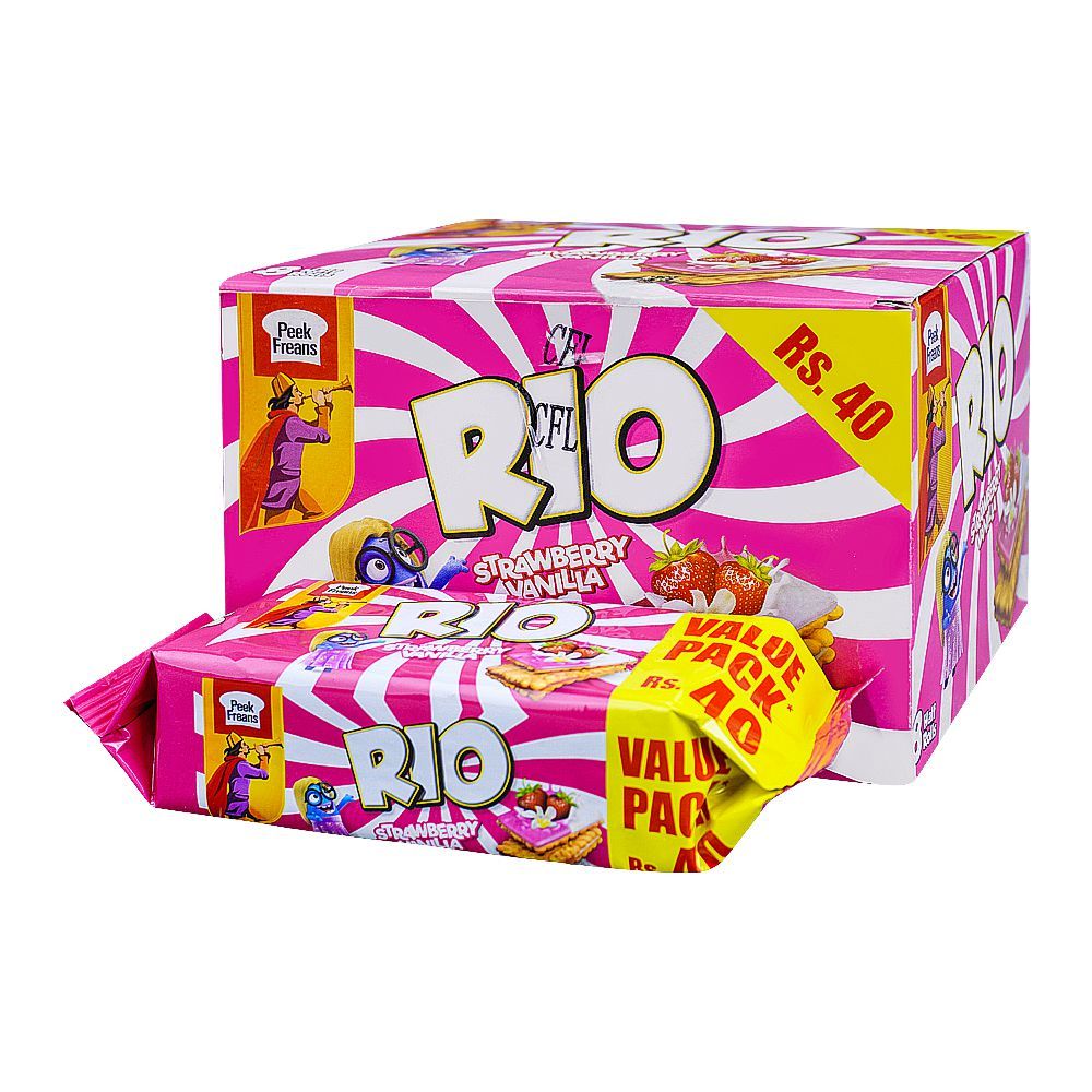 Peek Freans Rio Strawberry Vanilla, 8-Half Roll Pack - Main Image