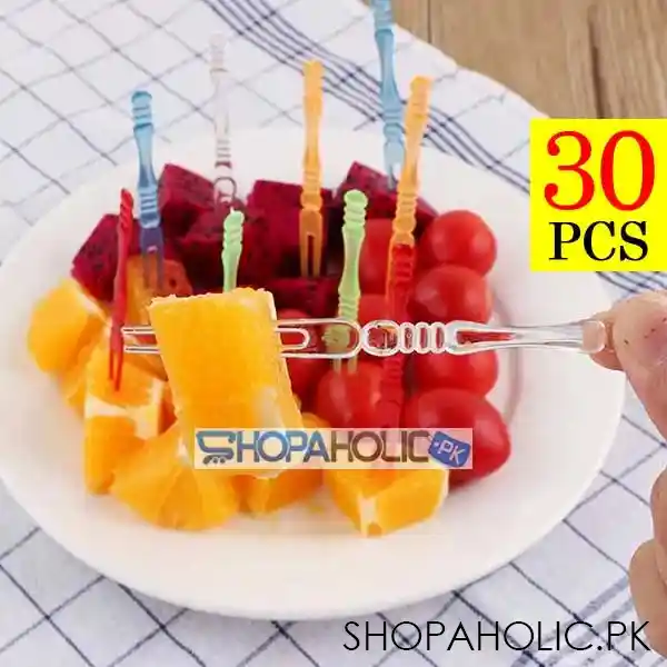 plastic fruit forks 30 pcs for party image5