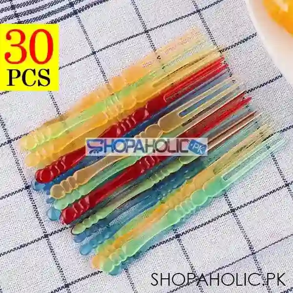 plastic fruit forks 30 pcs for party main image