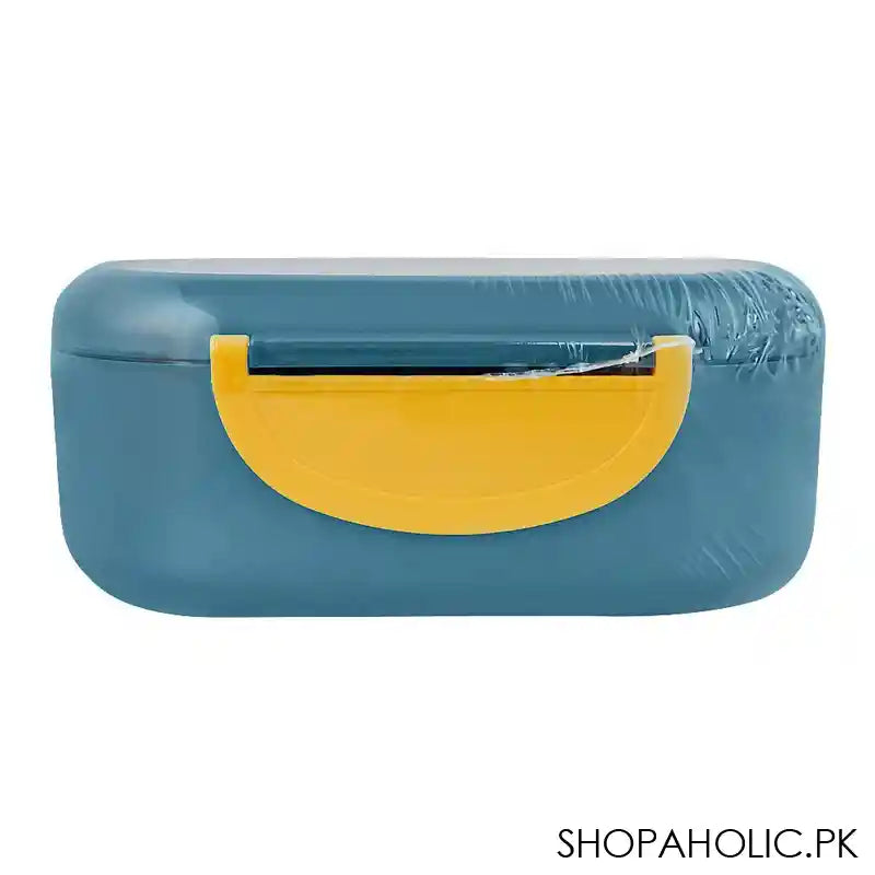 Plastic Lunch Box, 2 Compartments & Cutlery, 1000ml, Blue, 6.1in (H) x 3in (W) x 2.2in (D), Kh-002 - Image 6