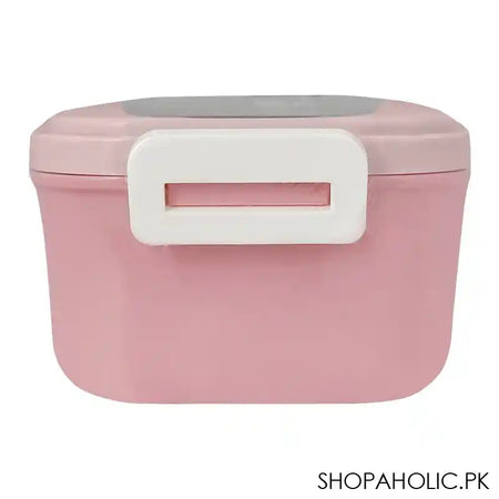 Plastic Lunch Box, 2 Compartments & Cutlery, 1000ml, Pink, 6.3in (H) x 3.1in (W) x 2.2in (D), Yc9039 - Image 3