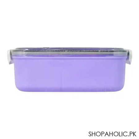 Plastic Lunch Box, 2 Compartments & Cutlery, 1000ml, Purple, 6.3in (H) x 3in (W) x 2.2in (D), Yc9008 - Image 3