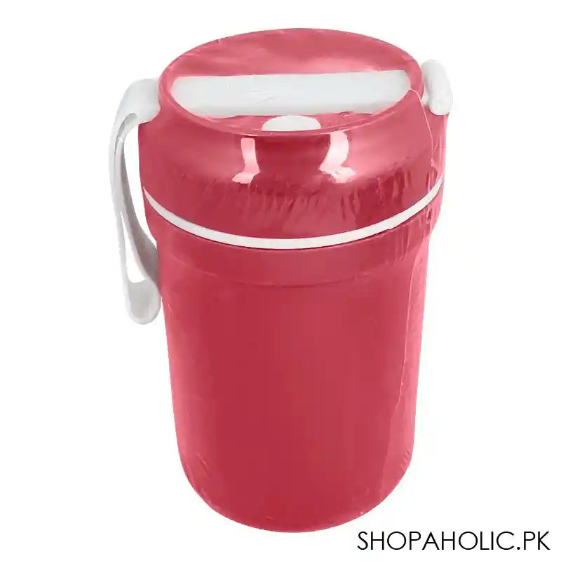 Plastic Lunch Box, 3 Compartments & Cutlery & 330ml Soup Cup, 1500ml, Red, 6.1in (H) x 4.1in (W) x 2.6in (D), Zb-6325 - Image 4