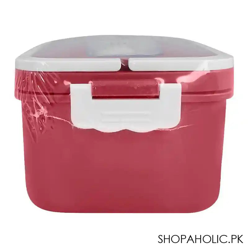 Plastic Lunch Box, 3 Compartments & Cutlery & 330ml Soup Cup, 1500ml, Red, 6.1in (H) x 4.1in (W) x 2.6in (D), Zb-6325 - Image 7