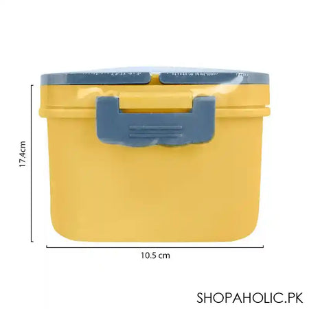 Plastic Lunch Box, 3 Compartments & Cutlery & 330ml Soup Cup, 1500ml, Yellow, 6.9in (H) x 4.1in (W) x 2.8in (D), Zb-6325 - Image 5