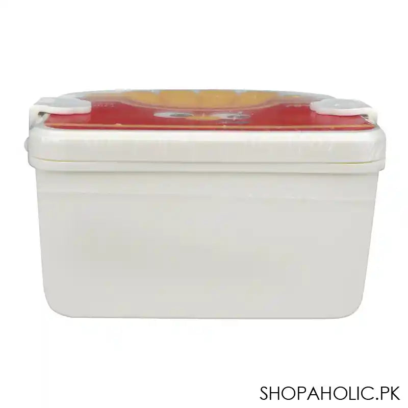 Plastic Lunch Box, 3 Compartments, Spoon & Fork, 1200ml, Off White, 5.5in (H) x 4.5in (W) x 2.6in (D), 6824 - Image 3