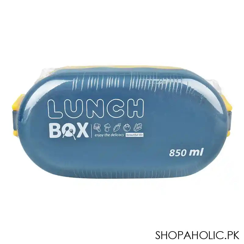 Plastic Lunch Box, 850ml, Blue, 2.8in (H) x 4.5in (W) x 2in (D), 0001002 - Image 2