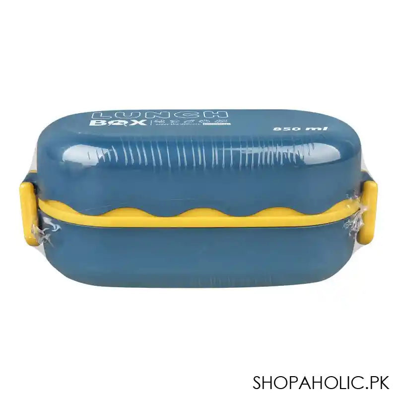 Plastic Lunch Box, 850ml, Blue, 2.8in (H) x 4.5in (W) x 2in (D), 0001002 - Image 4