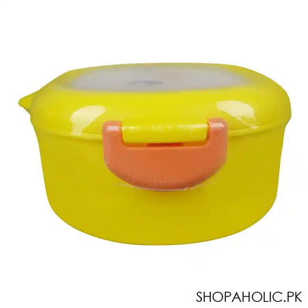 Plastic Lunch Box, Fork & Spoon, Yellow, 5.3in (H) x 3.3in (W) x 2.4in (D), 6386 - Image 3