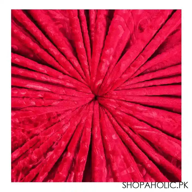 Plushmink Mansion Flannel Double Bed Blanket, Maroon - Image 2