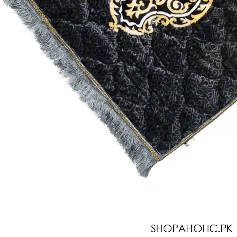 Plushmink Premium Mughal Printed Prayer Mat, Black, F404018 - Image 3