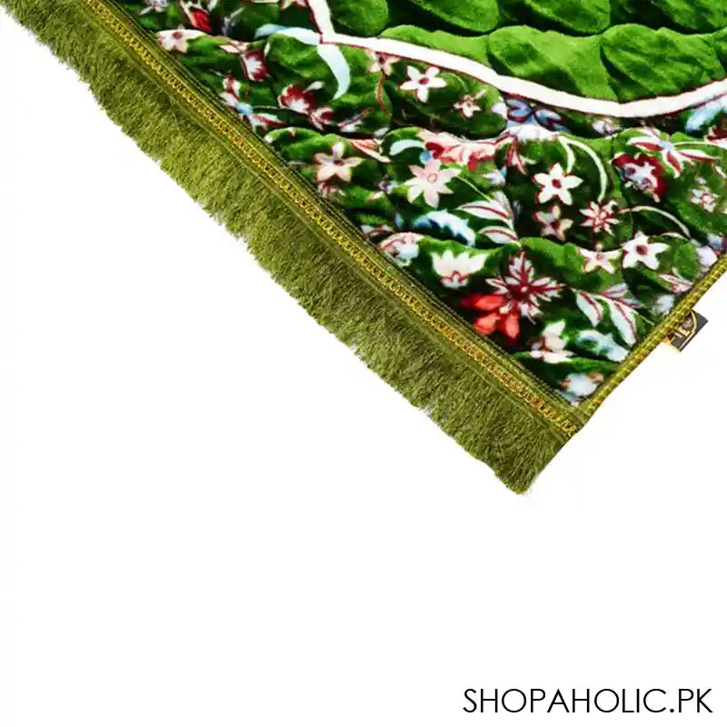 Plushmink Premium Mughal Printed Prayer Mat, Green, F404018 - Image 2