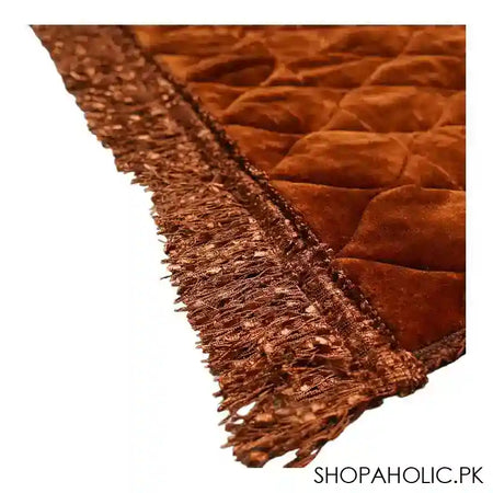 Plushmink Sujood Plain Single Janamaz/Prayer Mat, Gift Box, Golden, F404049 - Image 2