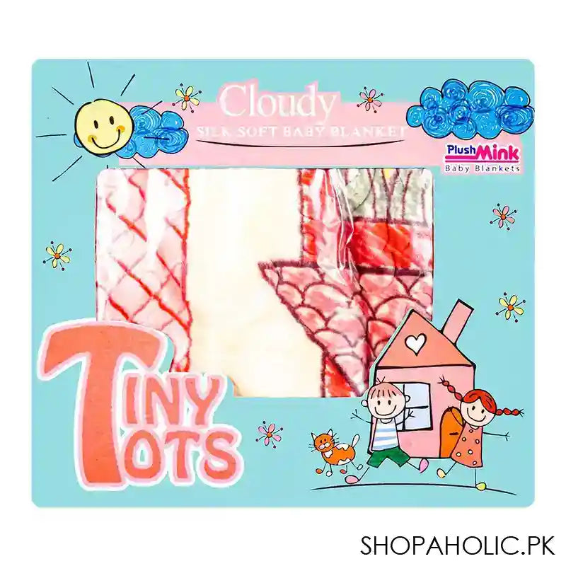 Plushmink Tiny Tots Cot Baby Blanket, Red - Image 3