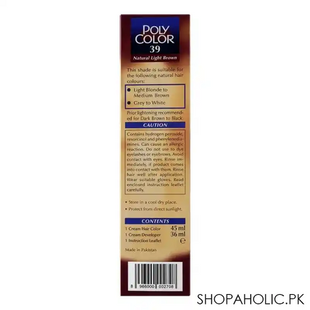 poly color cream hair color, 39 natural light brown image3