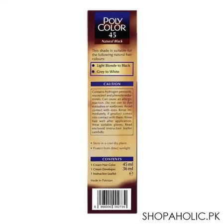 poly color cream hair color, 45 natural black image3