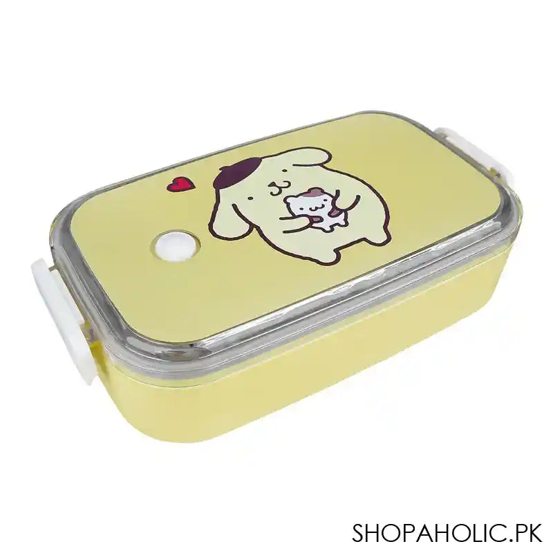 Pompompurin Stainless Steel Seal Insulated Lunch Box, Yellow, 6.1in (H) x 3.3in (W) x 1.8in (D), Tq29-29 - Main Image
