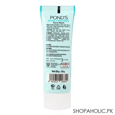 pond's acne control targets pimples face wash, 50g image3