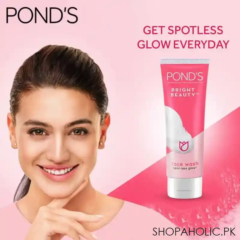 pond's bright beauty spot less glow face wash, 50g image2