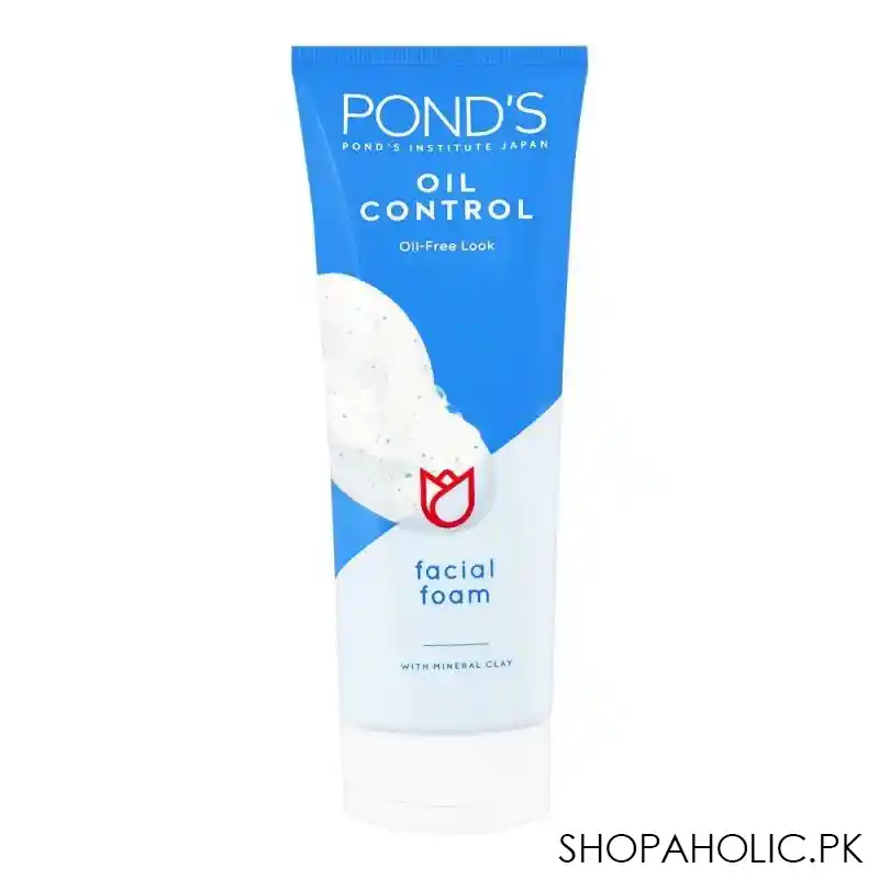 pond's oil control oil free look facial foam, 100g main image